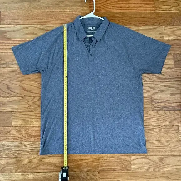 Rhone Reign Short Sleeve Performance Polo Shirt Mens Midnight Heather Minimalist - Picture 8 of 8
